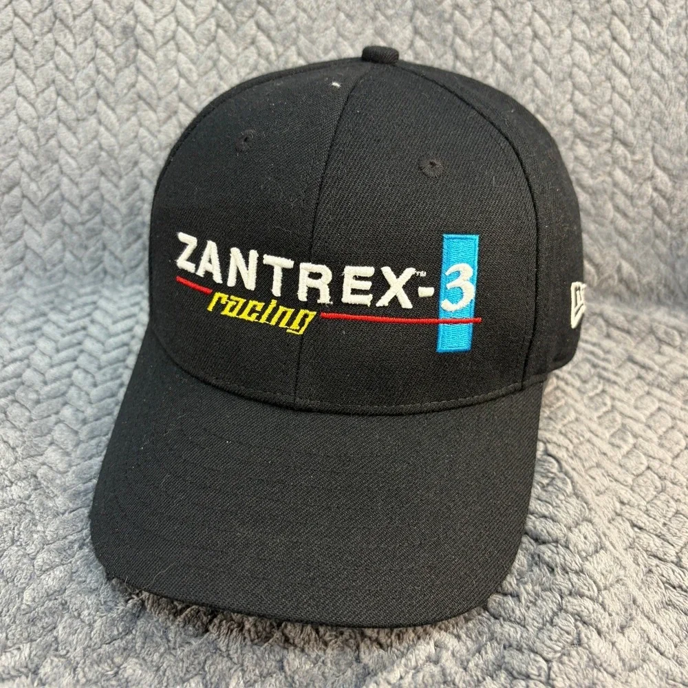 New Era Zantrex-3 Racing Hat Black Adjustable Baseball Cap Embroidered Logo